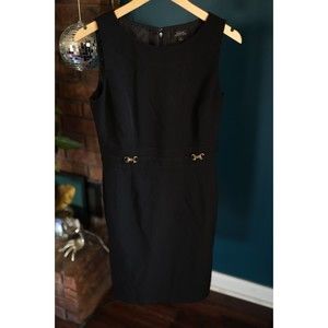 Tahari Sheath Dress Womens Sz 8 Solid Black Sleeveless Arthur S Levine Lined